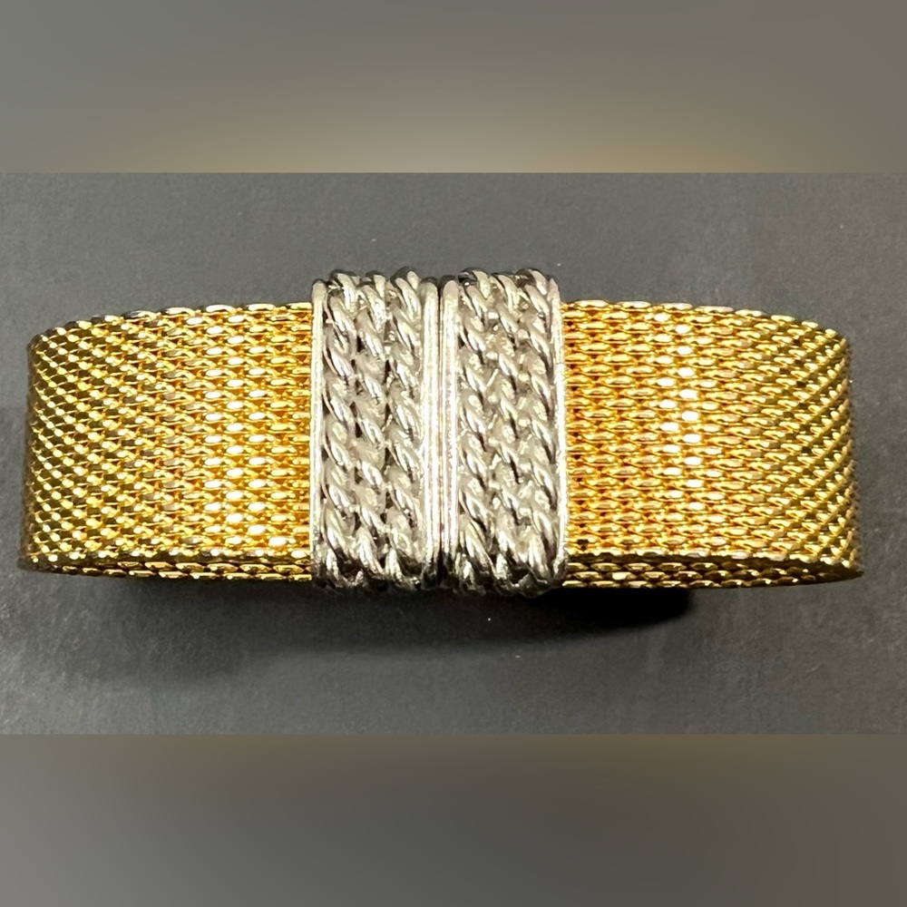 Gold and Silver Two-Tone Mesh Bracelet